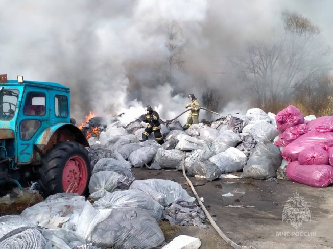 В Ивановской области 17 апреля сгорели мешки с ватином