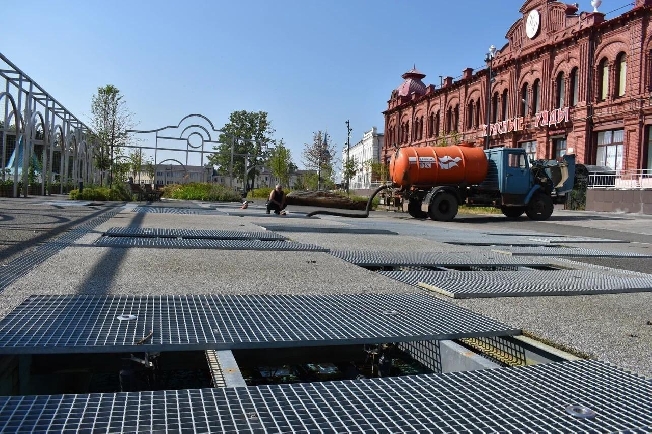 В разгар лета в Кинешме выключили фонтан