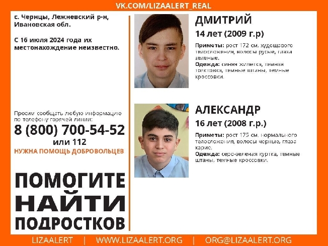 Два мальчика пропали в Ивановской области