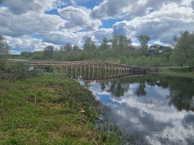 В Ивановской области отремонтировали деревянный мост через Тезу