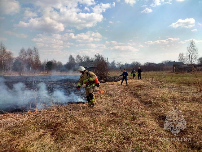 В Ивановской области из-за горящей травы чуть не сгорел населённый пункт