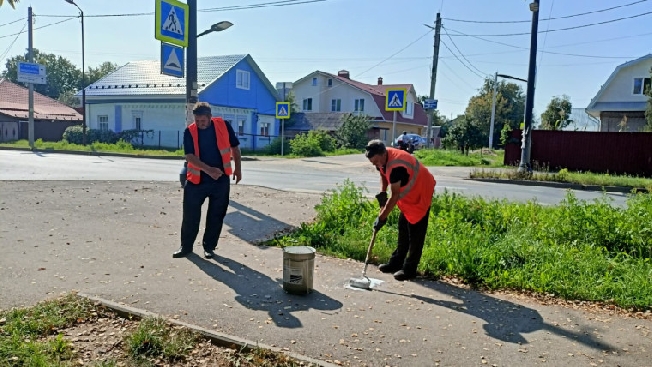 С незаконными надписями на дорогах и тротуарах борются в Иванове